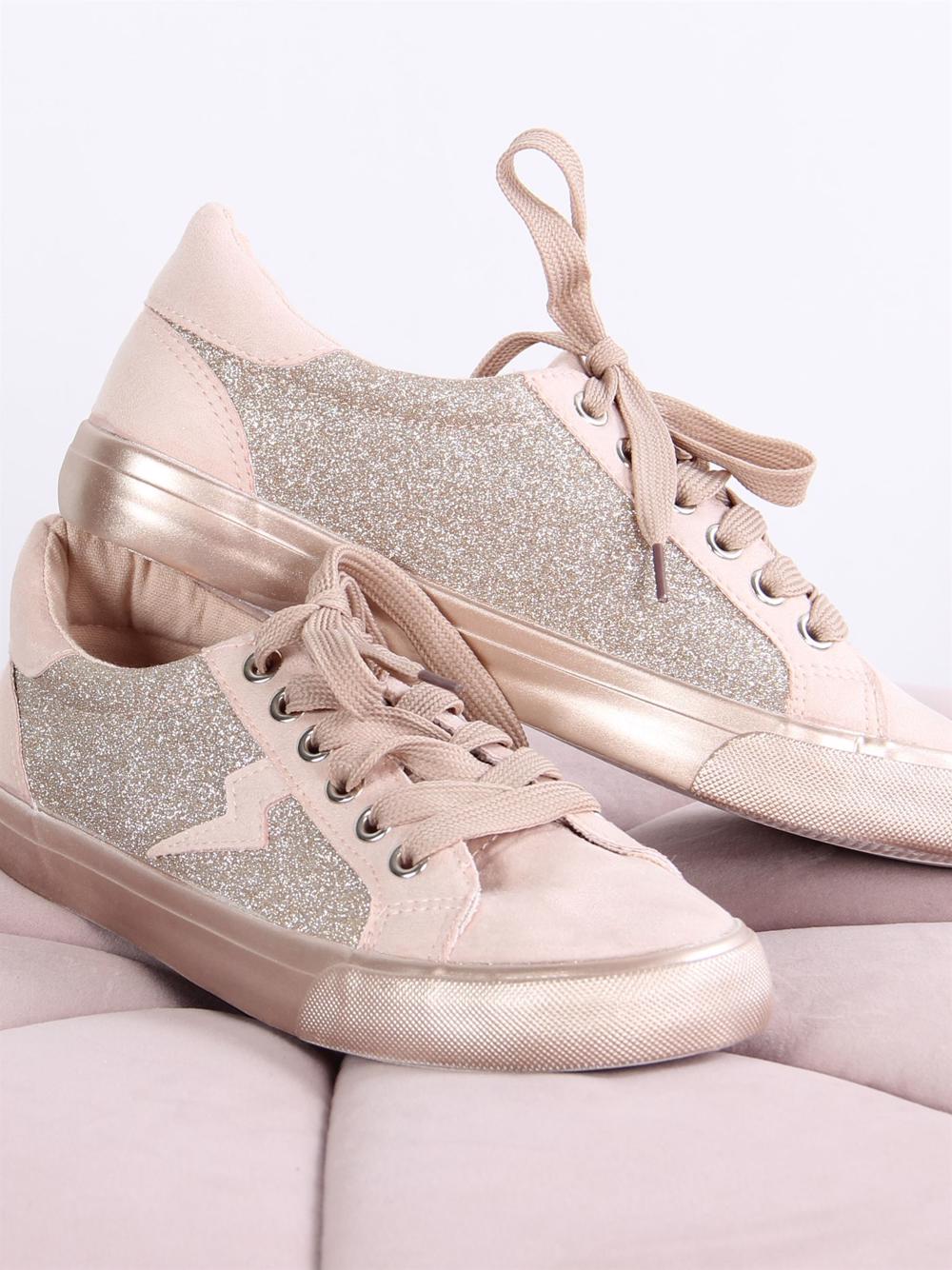 Mellissa - Svarta skor i mocka med glimmer